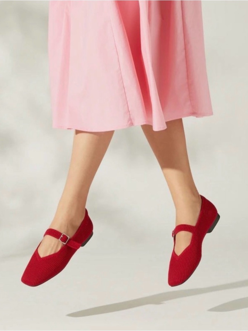 Vivaia Margot Mary Jane Square Toe Flats Ruby Red size 43/US 11